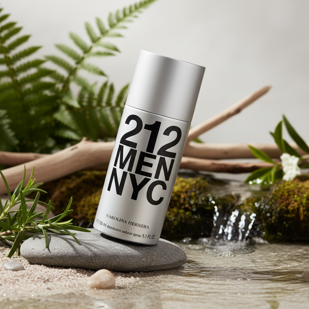 Perfume 212 NYC Men Desodorante Spray Masculino - Carolina Herrera em composição olfativa inspirada na fragrância