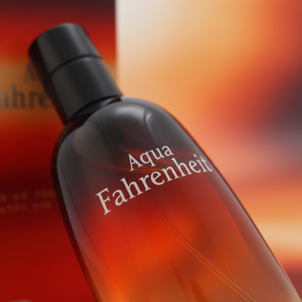 Detalhe do frasco do perfume Aqua Fahrenheit Eau de Toilette Masculino - Dior com foco no vidro e no líquido