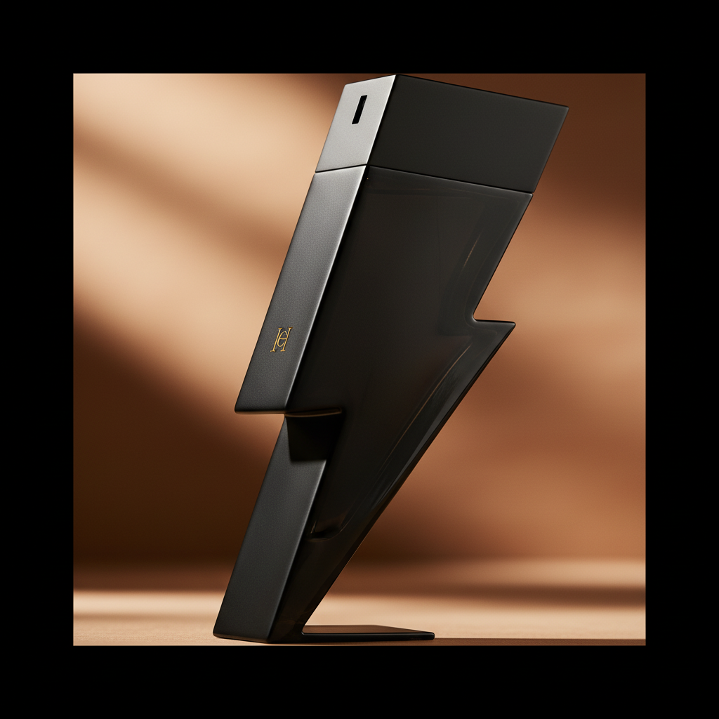 Detalhe do frasco do perfume Bad Boy Le Parfum Eau de Parfum Masculino - Carolina Herrera com foco no vidro e no líquido