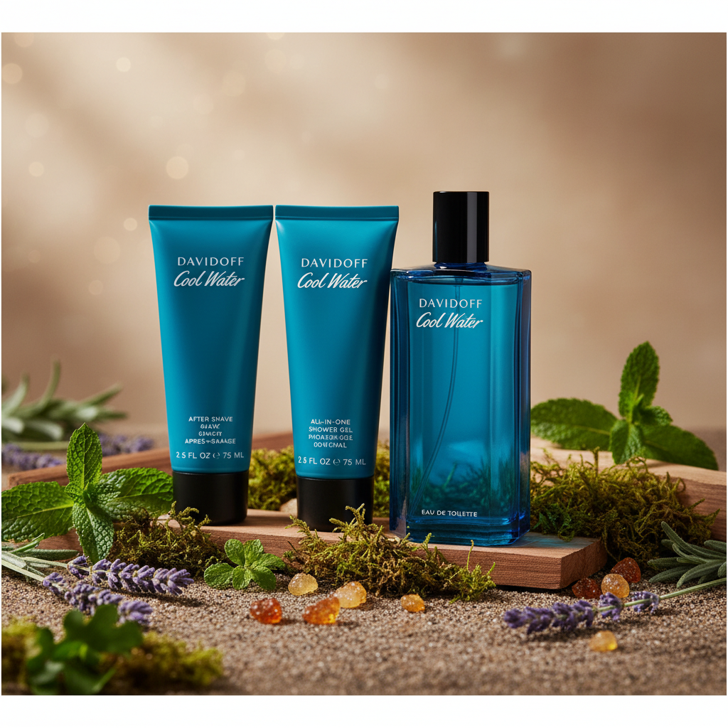 Perfume Kit Davidoff Cool Water Masculino Eau de Toilette - Davidoff em composição olfativa inspirada na fragrância