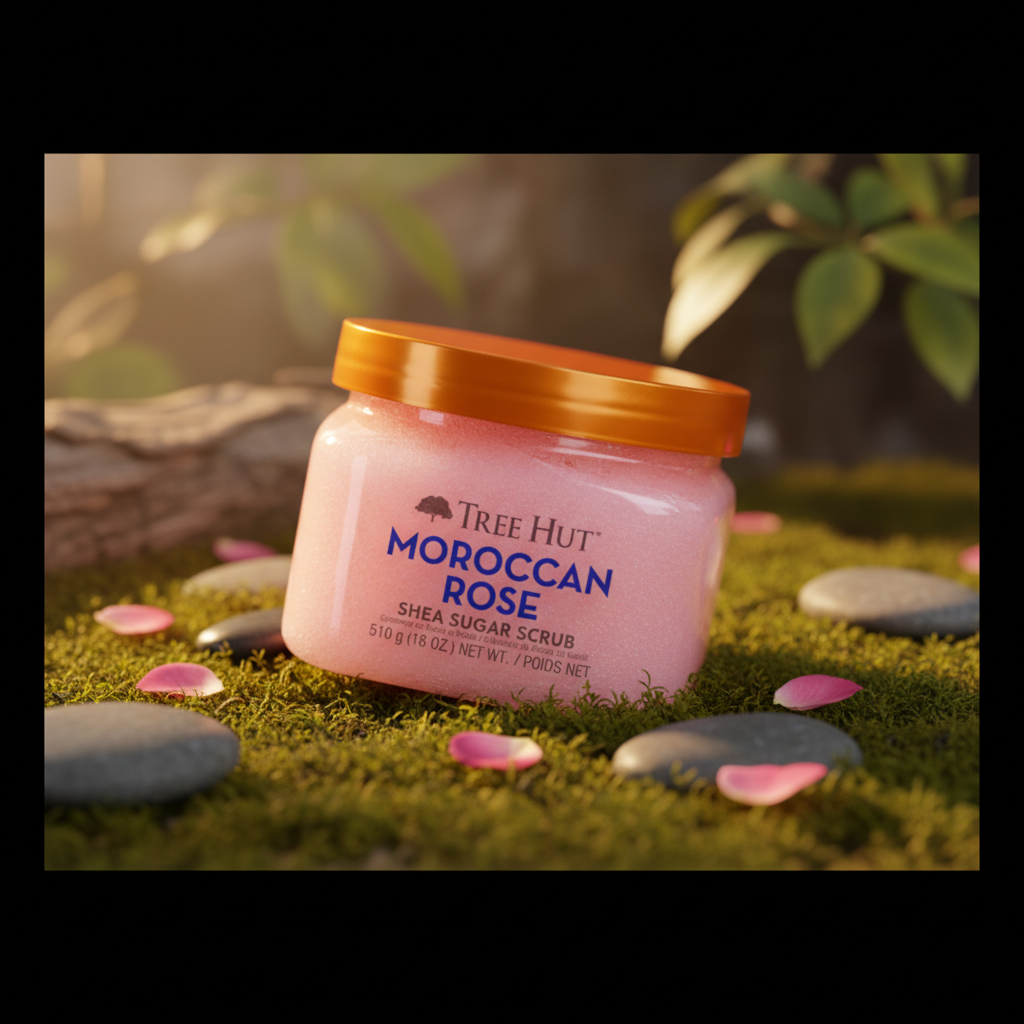 Moroccan Rose Shea Sugar Scrub Esfoliante Corporal - Tree Hut - Universo do Perfume