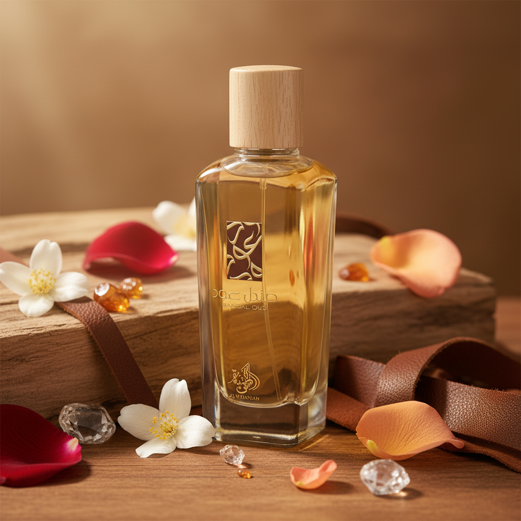 Perfume Sandal Oud Eau de Parfum Unissex - Al Wataniah em composição olfativa inspirada na fragrância