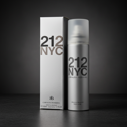 Perfume 212 NYC Refreshing Desodorante Feminino - Carolina Herrera em composição de luxo com iluminação sofisticada