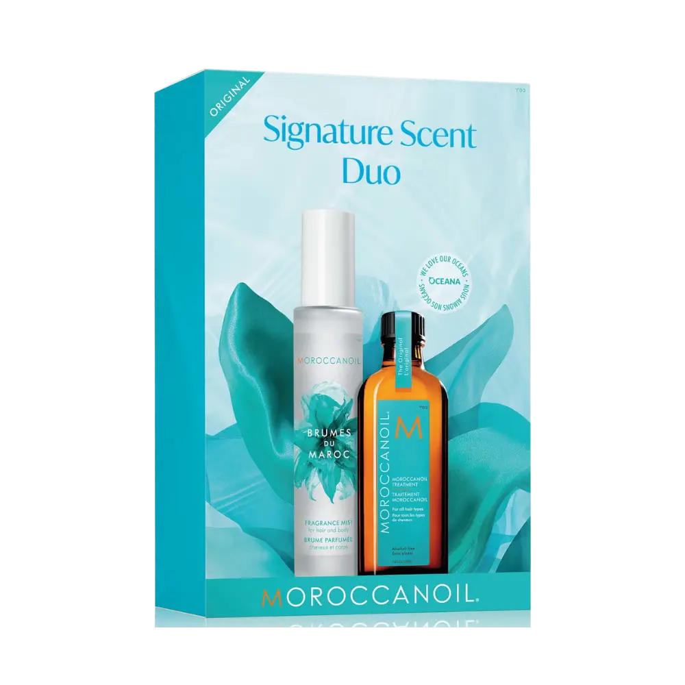 Kit Signature Scent Duo Bruma Perfumada e Óleo Capilar Unissex - Moroccanoil - Universo do Perfume