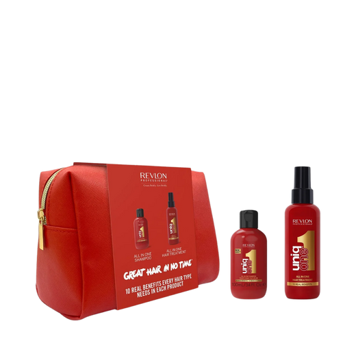 Kit Uniq One Tratamento Capilar com Shampoo, Leave-in e Necessaire - Revlon - Universo do Perfume