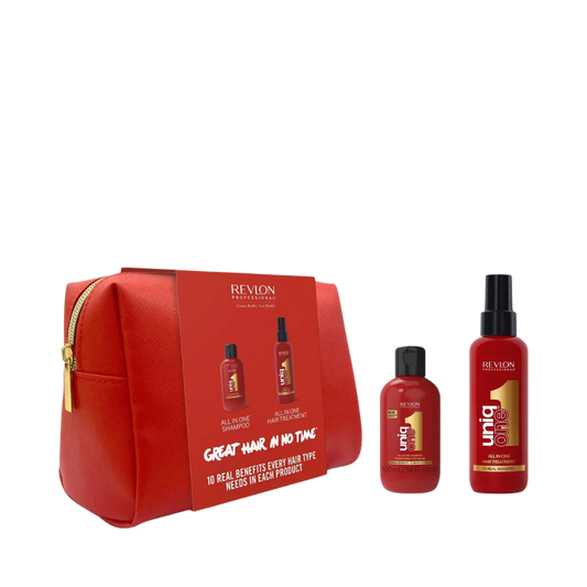 Kit Uniq One Tratamento Capilar com Shampoo, Leave-in e Necessaire - Revlon - Universo do Perfume