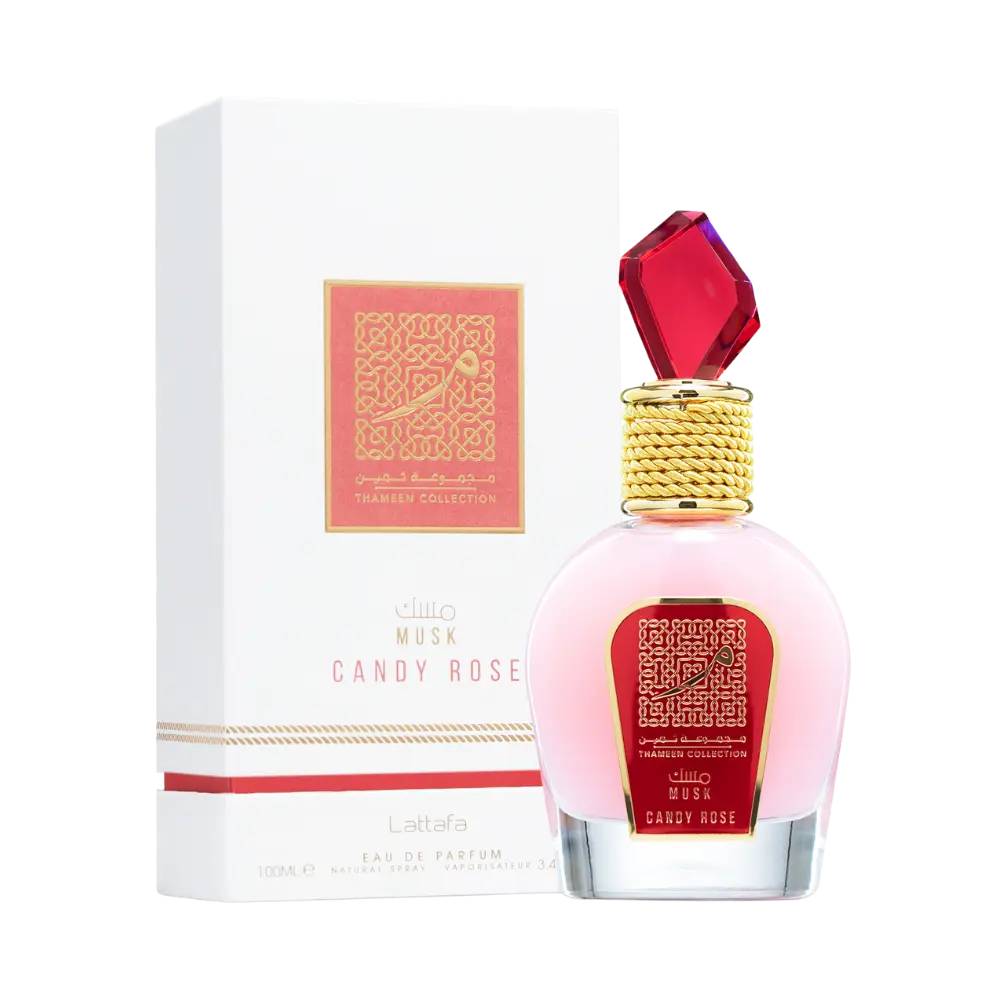 Musk Candy Rose Thameen Collection Eau de Parfum Feminino - Lattafa 100ml - Universo do Perfume