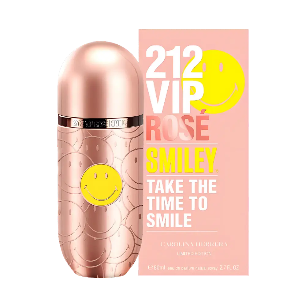 212 Vip Rose Smiley Eau de Parfum Feminino - Carolina Herrera - Universo do Perfume