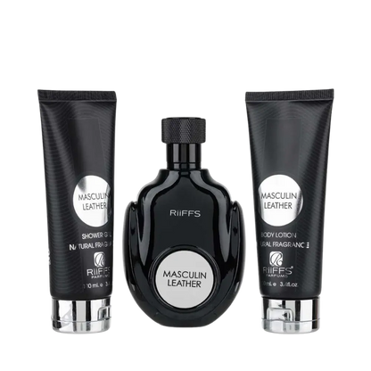 Kit Masculin Leather Eau de Parfum Masculino - Riiffs - Universo do Perfume