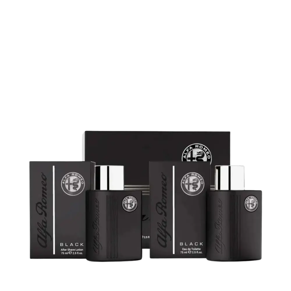 Kit Black Alfa Romeo Masculino Eau de Toilette + Loção Pós Barba - Alfa Romeo - Universo do Perfume