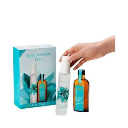 Kit Signature Scent Duo Bruma Perfumada e Óleo Capilar Unissex - Moroccanoil - Universo do Perfume