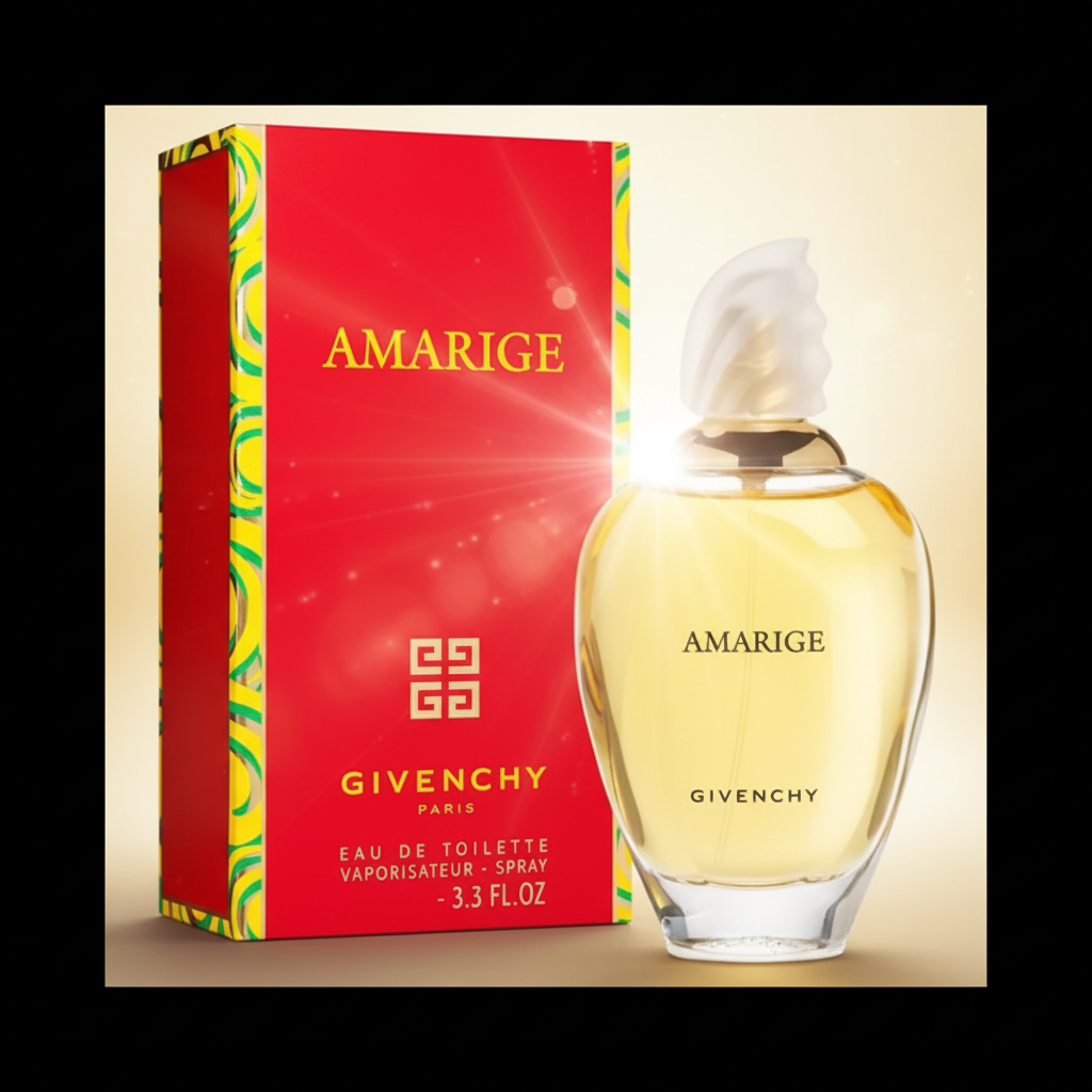 Perfume Amarige Eau de Toilette Feminino - Givenchy em composição atmosférica com iluminação sofisticada