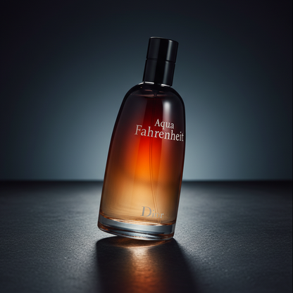 Perfume Aqua Fahrenheit Eau de Toilette Masculino - Dior em composição de luxo com iluminação sofisticada