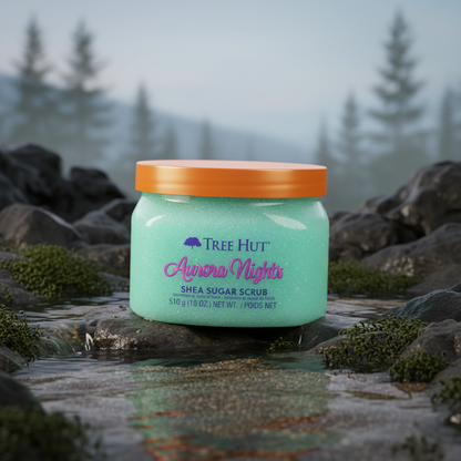 Aurora Nights Shea Sugar Scrub Esfoliante Corporal - Tree Hut - Universo do Perfume