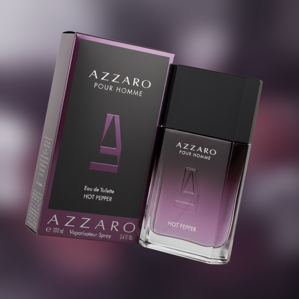 Detalhe do frasco do perfume Azzaro Pour Homme Hot Pepper Eau de Toilette Masculino - Azzaro com foco no vidro e no líquido