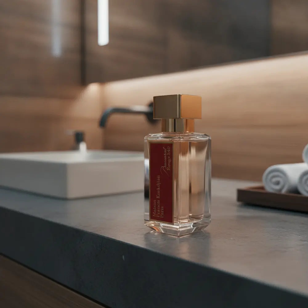 Perfume Baccarat Rouge 540 Eau de Parfum Unissex - Maison Francis Kurkdjian em ambiente elegante de lifestyle