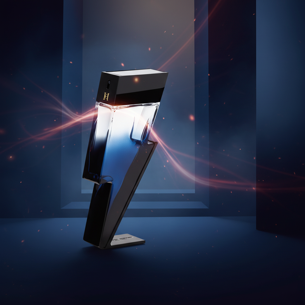 Perfume Bad Boy Cobalt Eau de Parfum Masculino - Carolina Herrera em composição atmosférica com iluminação sofisticada