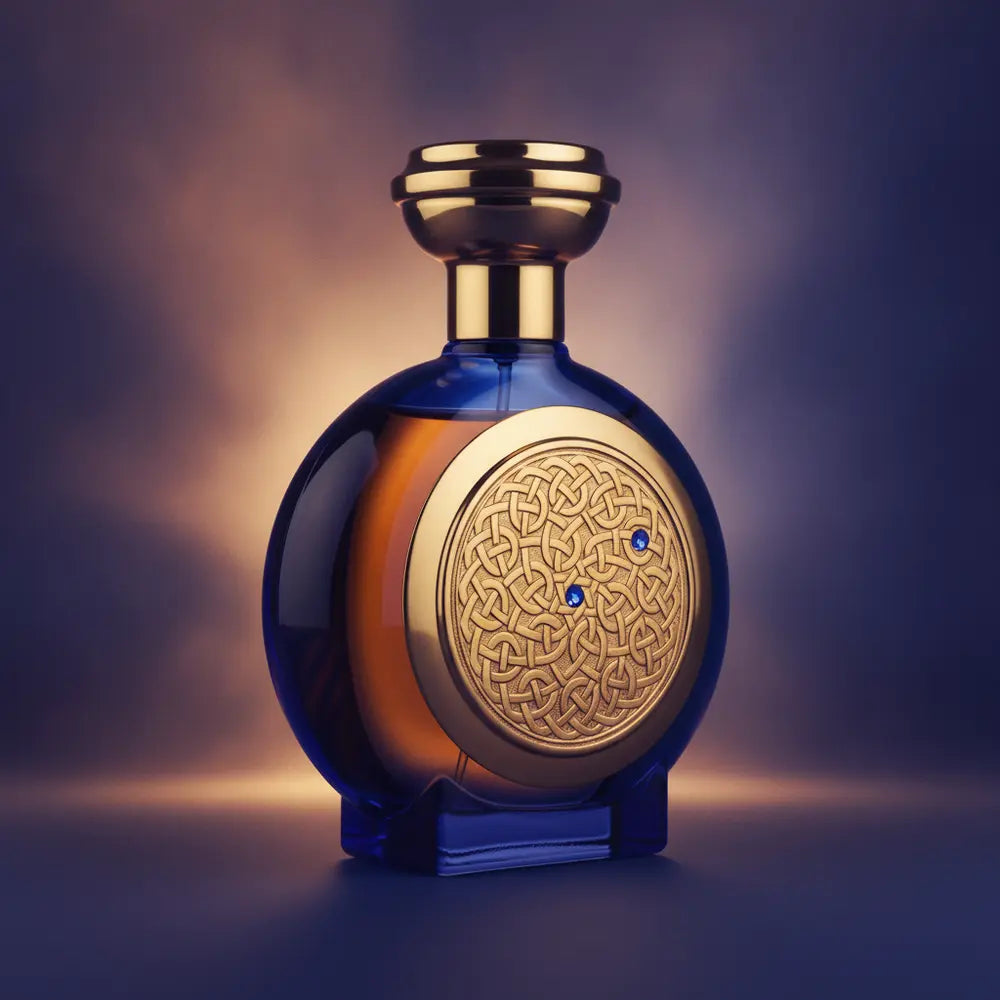 Perfume Blue Sapphire Supercharged Parfum Unissex - Boadicea The Victorious em composição atmosférica com iluminação sofisticada