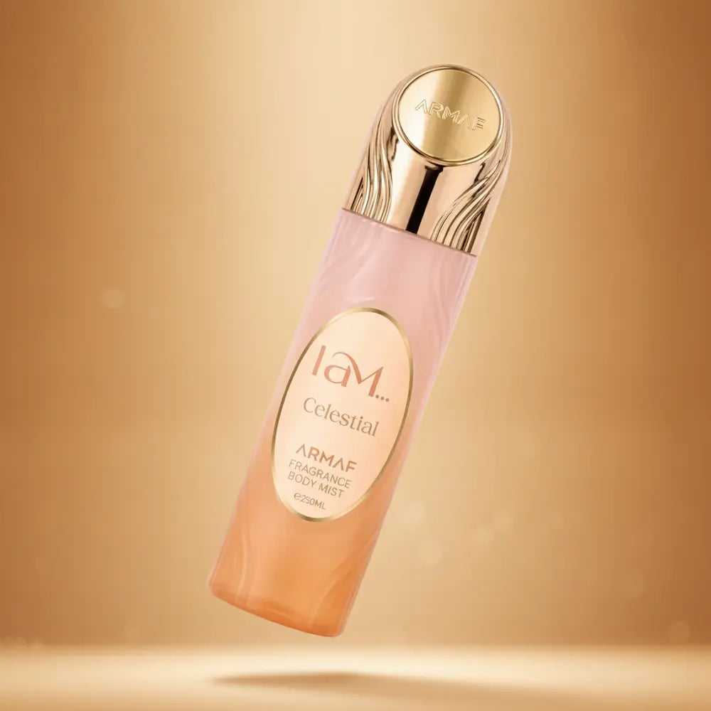 Perfume Body Mist I Am Celestial Unissex - Armaf em composição atmosférica com iluminação sofisticada