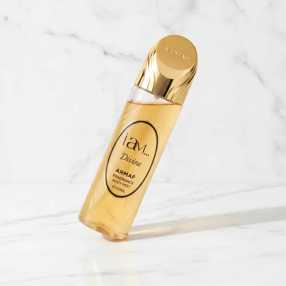 Perfume Body Mist I Am Divine Leve Feminino - Armaf em composição de luxo com iluminação sofisticada