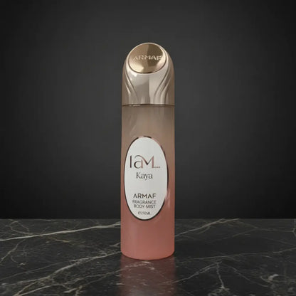 Perfume Body Mist I Am Kaya Feminino - Armaf em composição de luxo com iluminação sofisticada