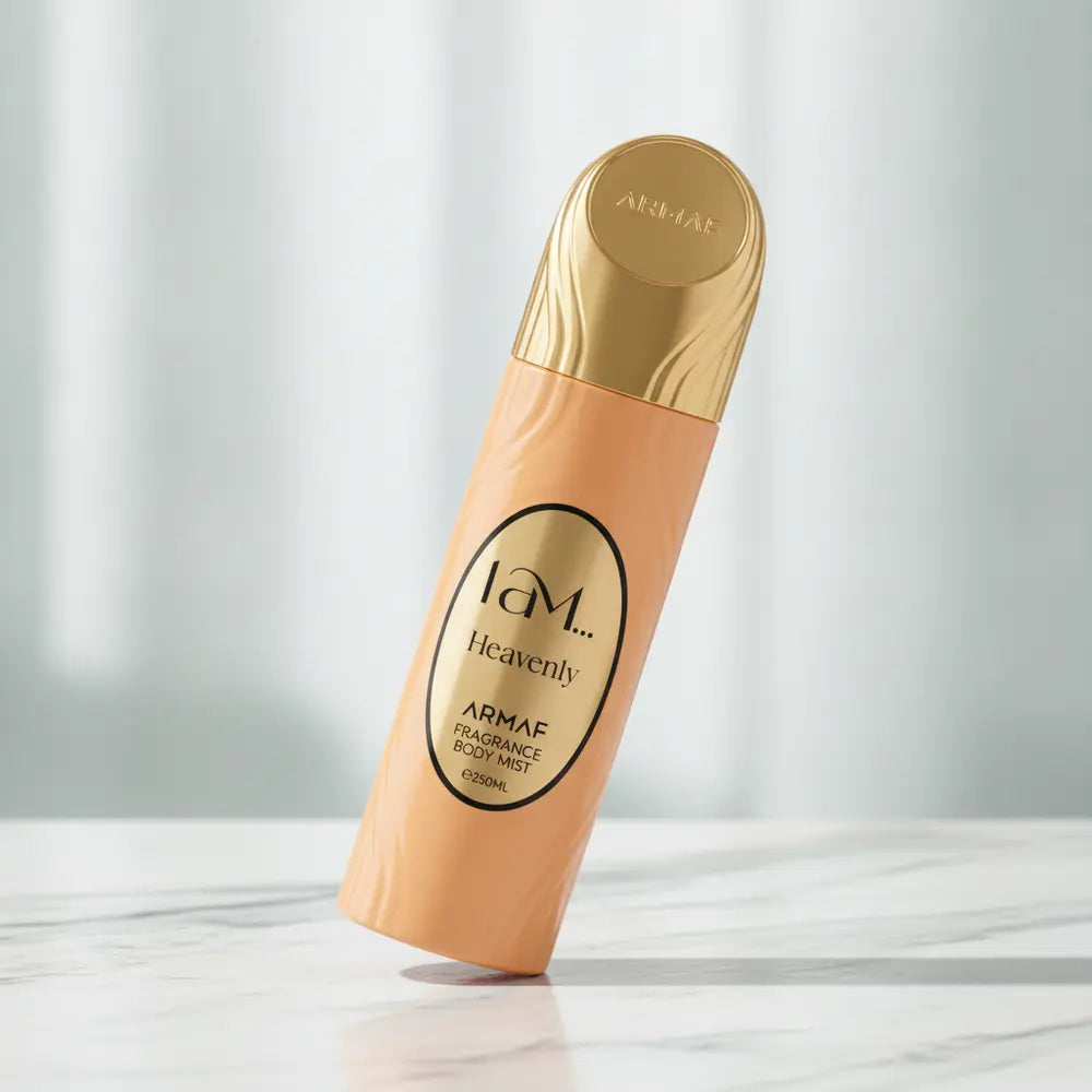 Perfume Body Splash I Am Heavenly Feminino - Armaf em composição de luxo com iluminação sofisticada