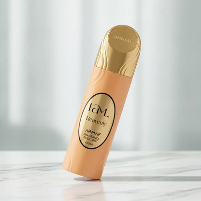 Perfume Body Splash I Am Heavenly Feminino - Armaf em composição de luxo com iluminação sofisticada