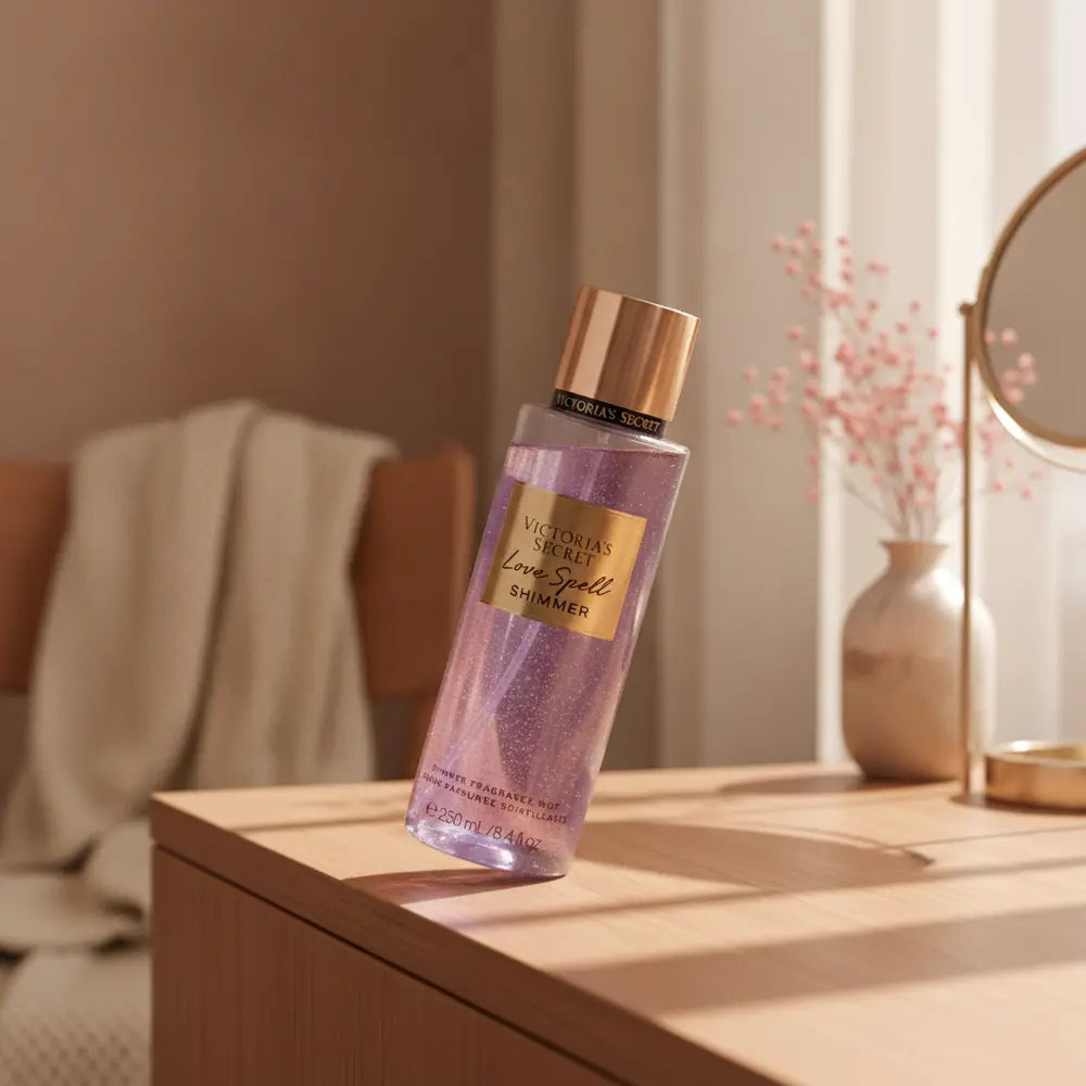Body Splash Love Spell Shimmer Feminino - Victoria's Secret - Universo do Perfume