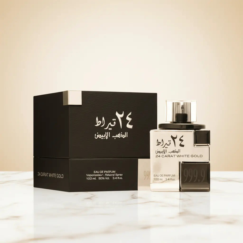 24 Carat White Gold Eau de Parfum Unissex - Lattafa - Universo do Perfume