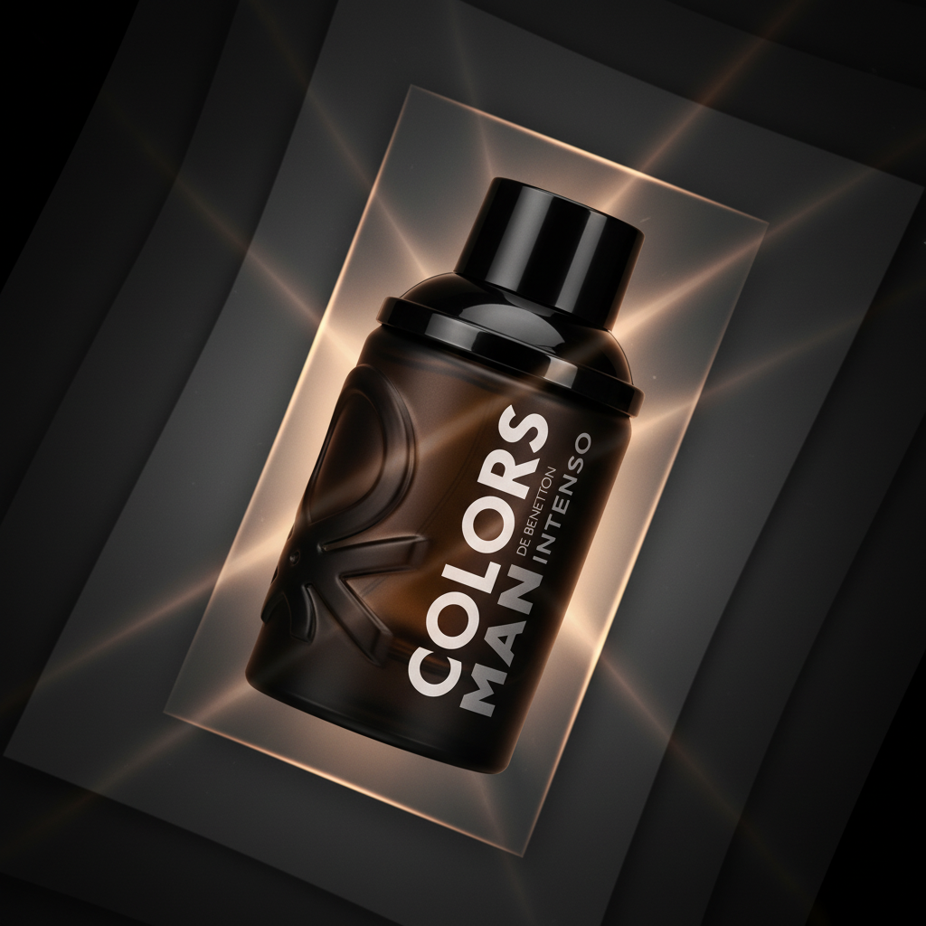 Perfume Colors Man Black Intenso Eau de Parfum Masculino - Benetton em composição atmosférica com iluminação sofisticada