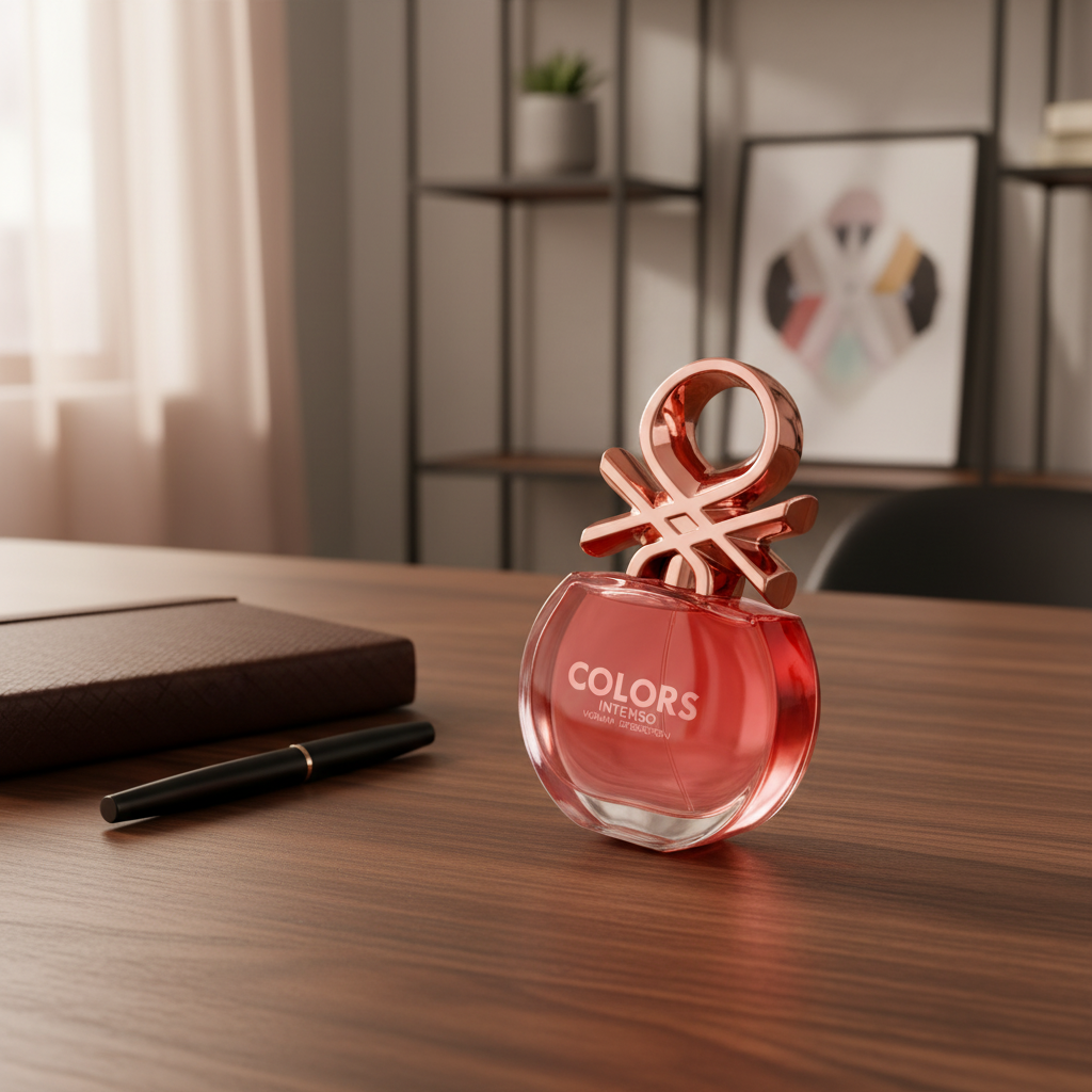 Perfume Colors Rose Intenso Eau de Parfum Feminino - Benetton em ambiente elegante de lifestyle