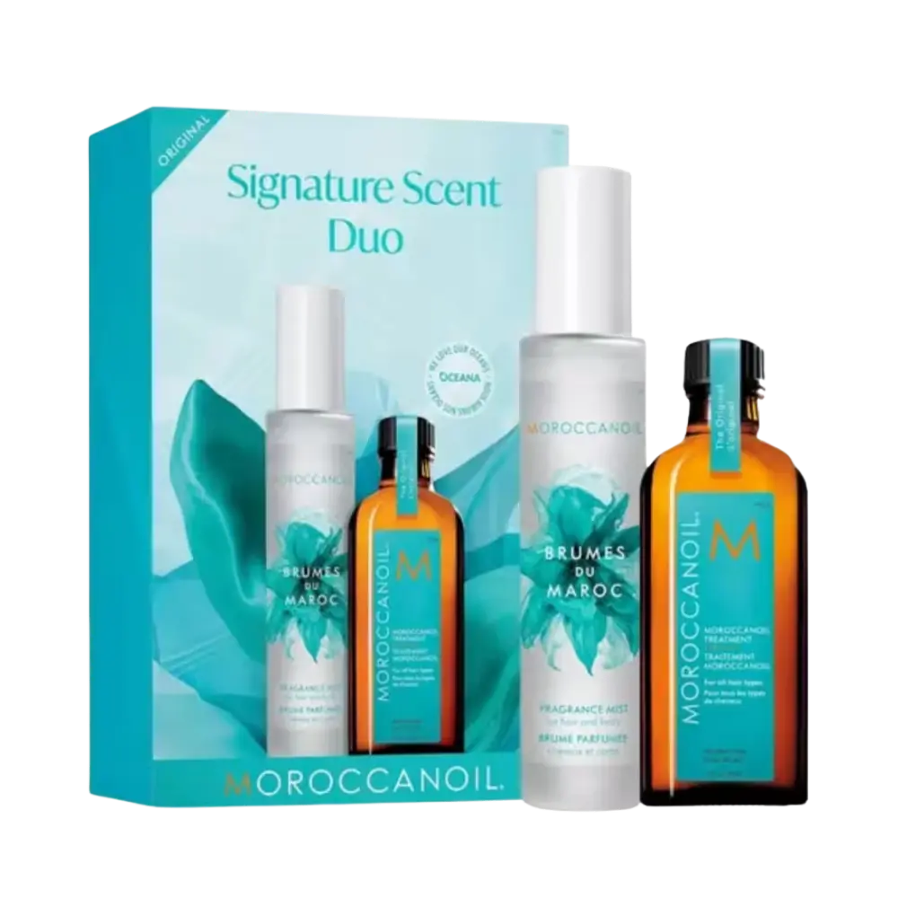 Kit Signature Scent Duo Bruma Perfumada e Óleo Capilar Unissex - Moroccanoil - Universo do Perfume