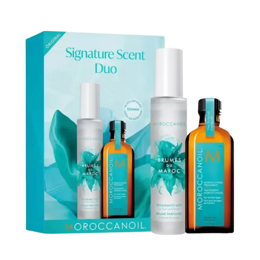 Kit Signature Scent Duo Bruma Perfumada e Óleo Capilar Unissex - Moroccanoil - Universo do Perfume