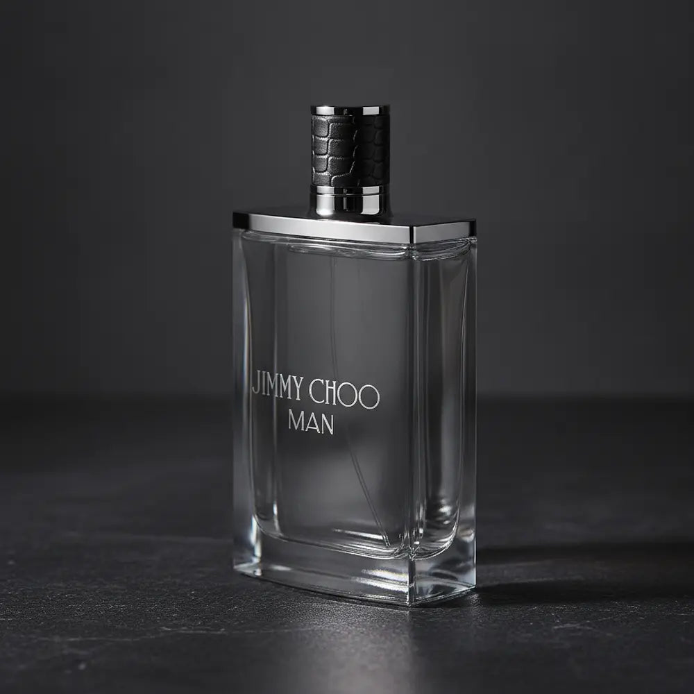Perfume Decant Jimmy Choo Man Eau de Toilette Masculino - Jimmy Choo em composição de luxo com iluminação sofisticada