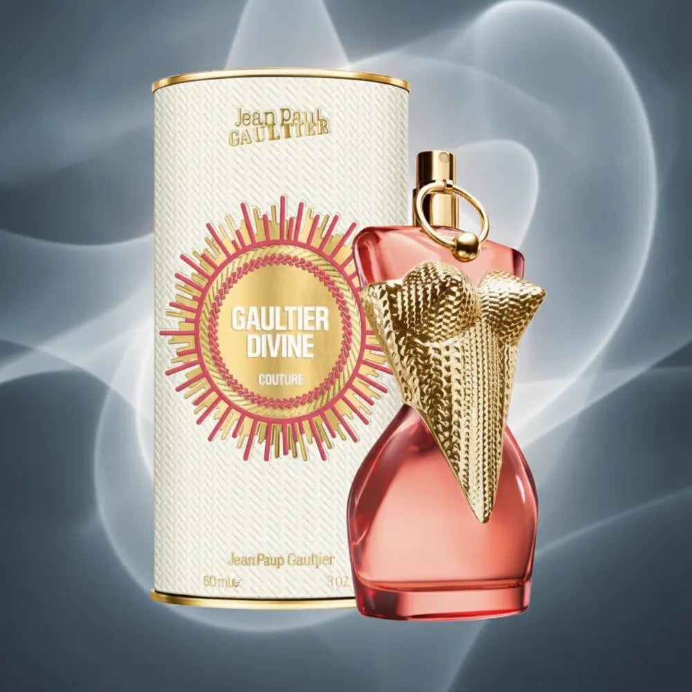 Perfume Divine Couture Eau de Parfum Feminino - Jean Paul Gaultier em composição atmosférica com iluminação sofisticada