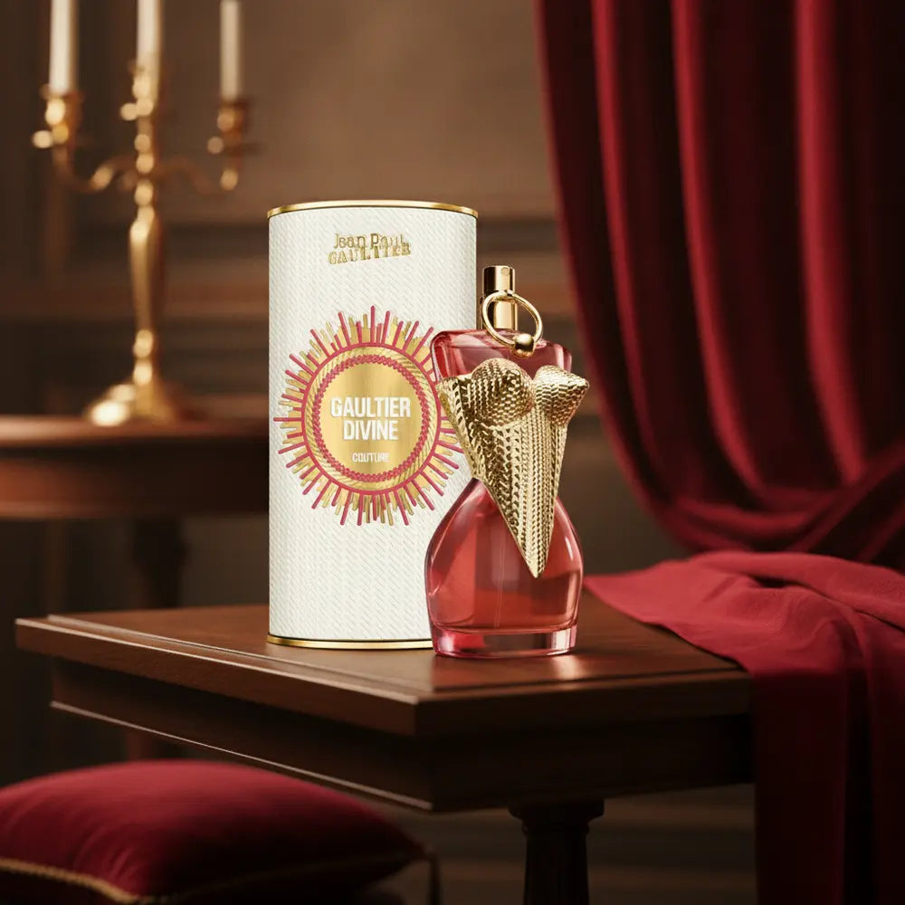 Perfume Divine Couture Eau de Parfum Feminino - Jean Paul Gaultier em ambiente elegante de lifestyle