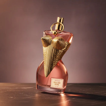 Perfume Divine Couture Eau de Parfum Feminino - Jean Paul Gaultier em composição de luxo com iluminação sofisticada