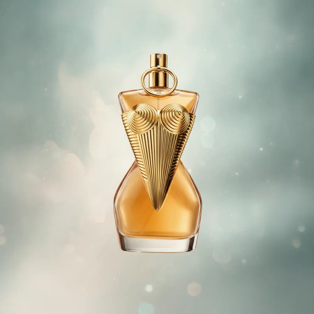 Perfume Divine Le Parfum Eau de Parfum Feminino - Jean Paul Gaultier em composição atmosférica com iluminação sofisticada