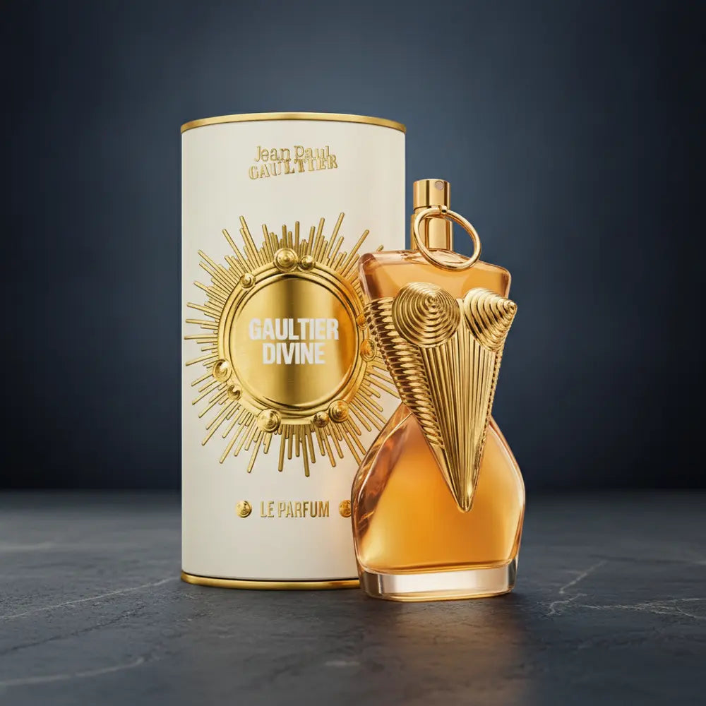 Perfume Divine Le Parfum Eau de Parfum Feminino - Jean Paul Gaultier em composição de luxo com iluminação sofisticada