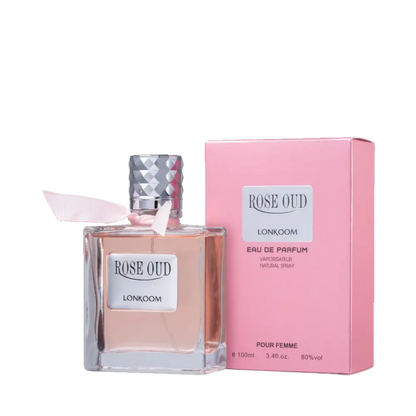 Rose Oud Pour Femme Eau de Parfum Feminino - Lonkoom - Universo do Perfume