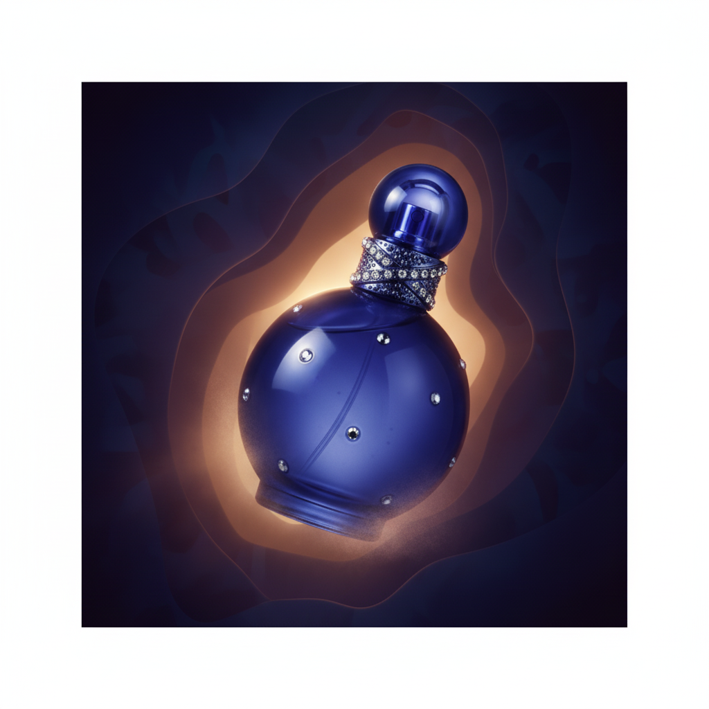 Perfume Fantasy Midnight Eau de Parfum Feminino - Britney Spears em composição atmosférica com iluminação sofisticada