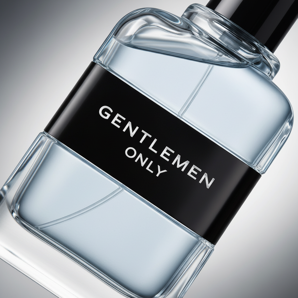 Detalhe do frasco do perfume Gentlemen Only Eau de Toilette Masculino - Givenchy com foco no vidro e no líquido