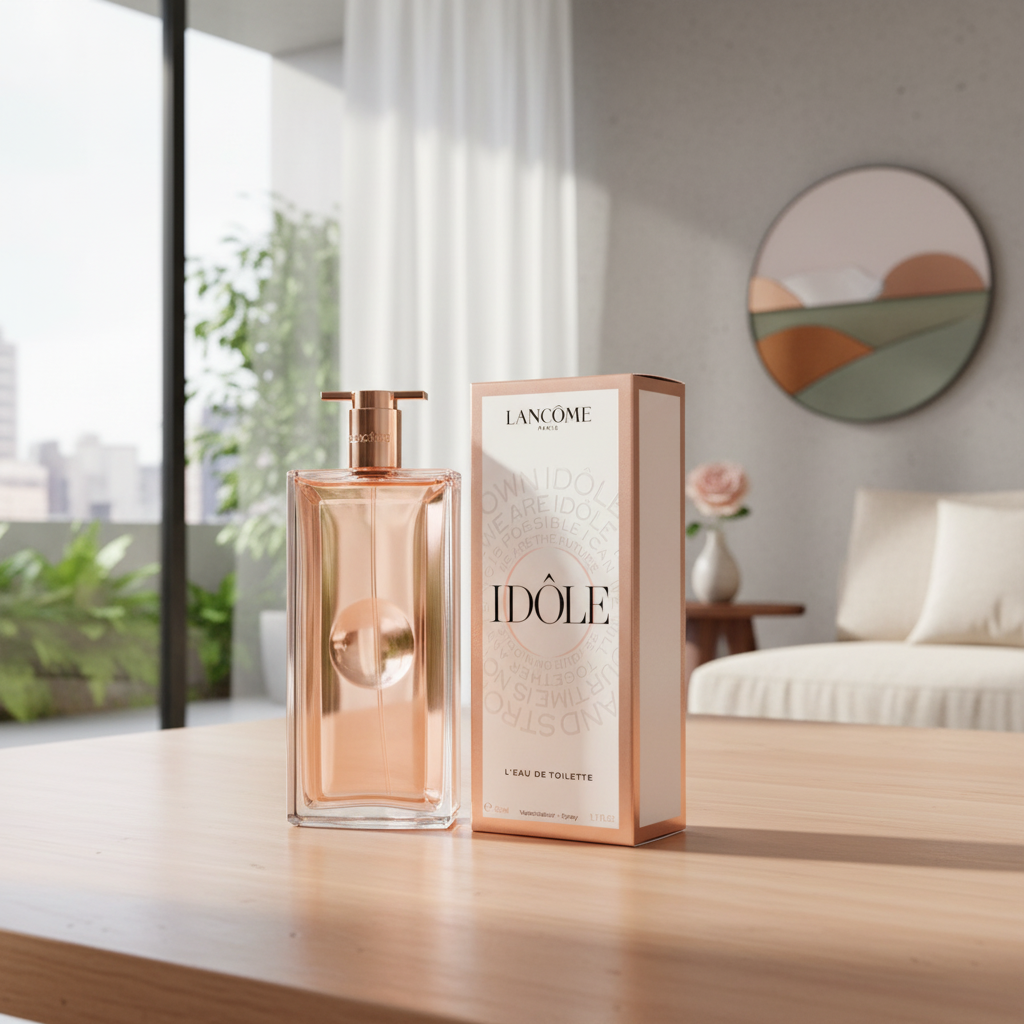Perfume Idole L'Eau de Toilette Feminino - Lancôme em ambiente elegante de lifestyle