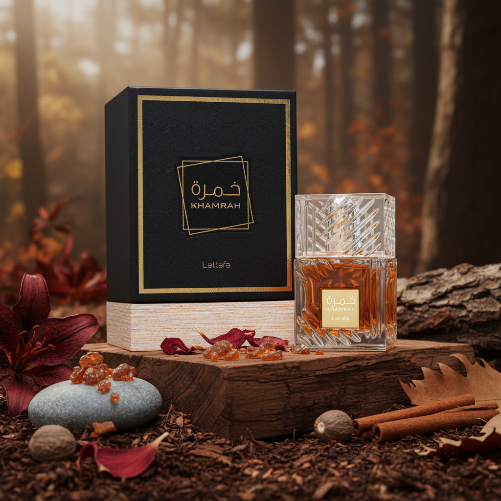 Perfume Khamrah Eau de Parfum Unissex - Lattafa em composição olfativa inspirada na fragrância