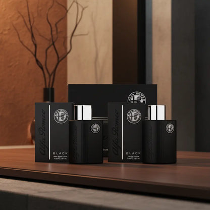 Kit Black Alfa Romeo Masculino Eau de Toilette + Loção Pós Barba - Alfa Romeo - Universo do Perfume