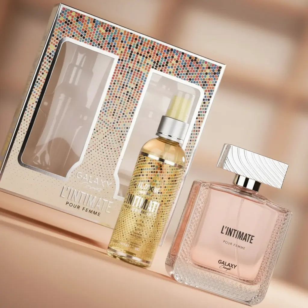 Kit L'Intimate Pour Femme Eau de Parfum Feminino + Body Mist 100ml - Galaxy Plus - Universo do Perfume