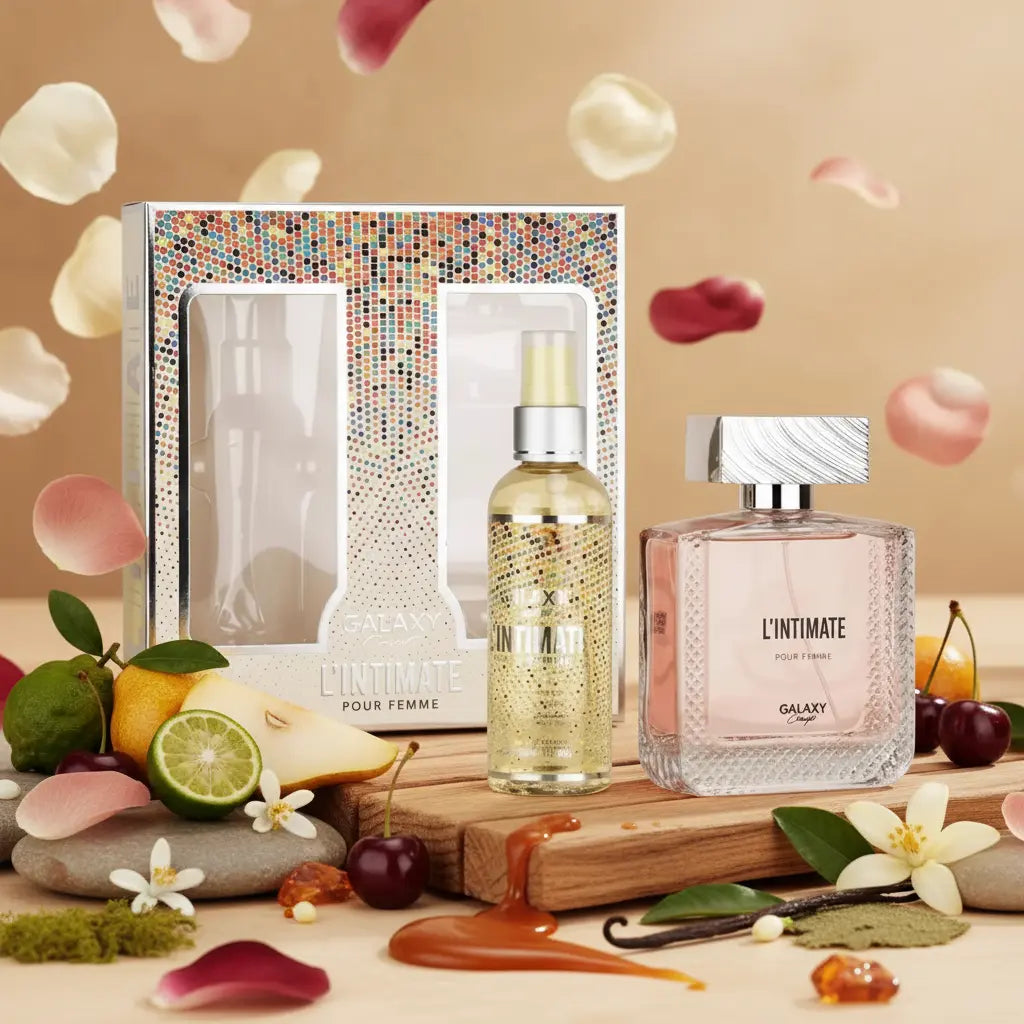Kit L'Intimate Pour Femme Eau de Parfum Feminino + Body Mist 100ml - Galaxy Plus - Universo do Perfume