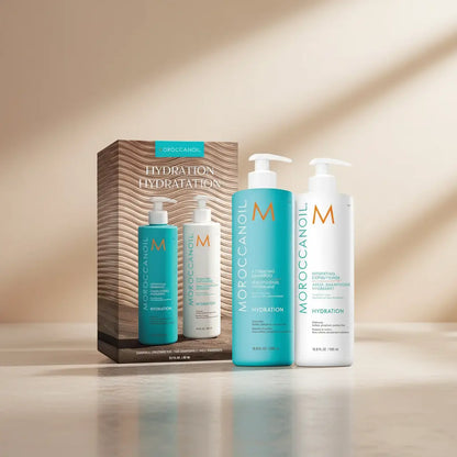 Kit Moroccanoil Duo Hydration Shampoo e Condicionador Todos os Cabelos - Moroccanoil - Universo do Perfume