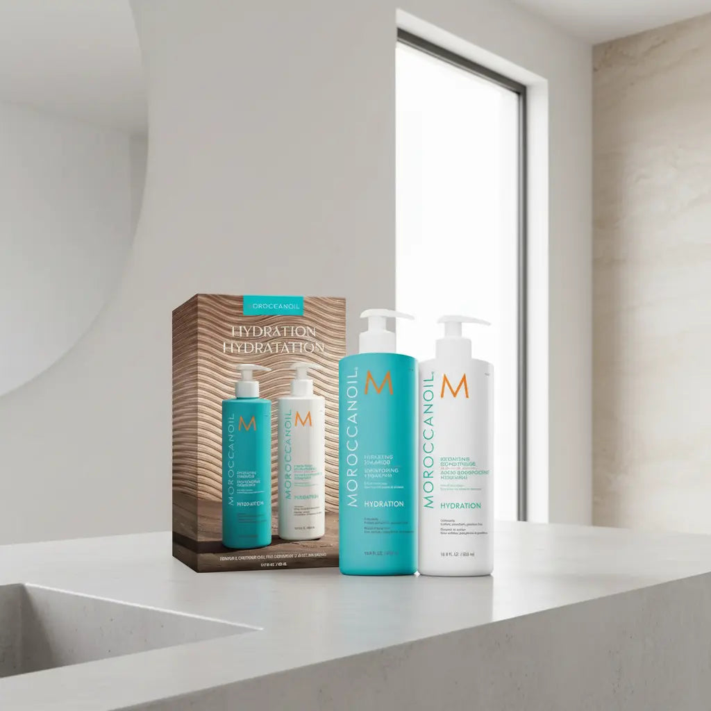 Kit Moroccanoil Duo Hydration Shampoo e Condicionador Todos os Cabelos - Moroccanoil - Universo do Perfume