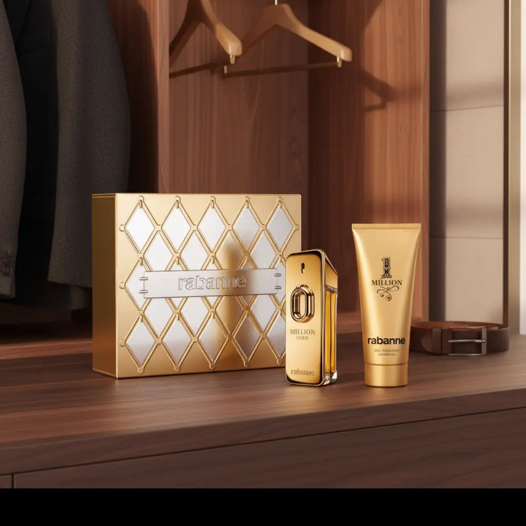 Kit One Million Gold Masculino Eau de Parfum Intense + Shower Gel Masculino - Paco Rabanne - Universo do Perfume